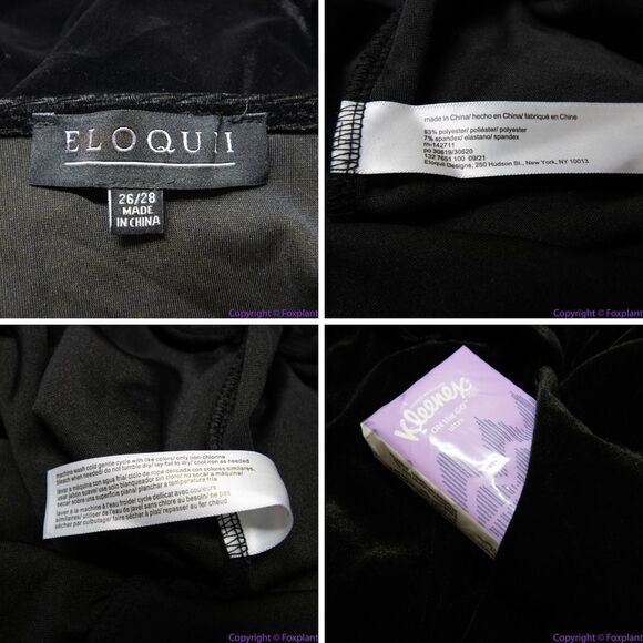 NEW Eloquii black Relaxed Velvet Jumpsuit with pockets, 26/28 - Picture 12 of 16